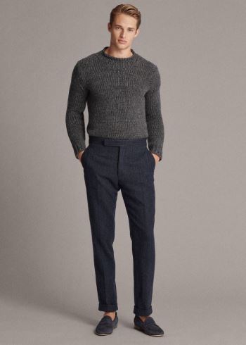 Ralph Lauren Herringbone Suit Trouser Černé Tmavě Blankyt | m3NZ7EKd