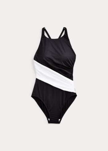 Ralph Lauren High-Neck One-Piece Černé | OIunpL26