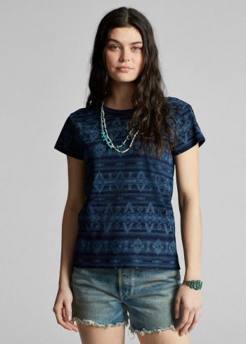 Ralph Lauren Indigo Bavlněné-Linen Tee Indigo Viacfarebný | 2zIalX8N