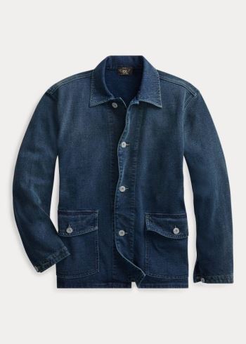 Ralph Lauren Indigo-Dyed Jersey Overshirt Indigo Blankyt Blankyt Světle Modré | 0JI26YJ7