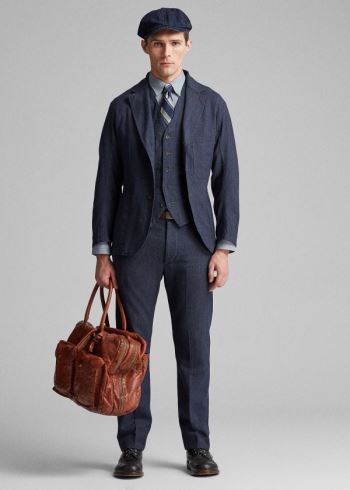 Ralph Lauren Indigo Woven Sportovní Coat Indigo | vpa3FGFe