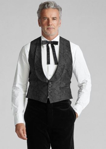 Ralph Lauren Jacquard Tuxedo Vest Černé | 5hyfpKfF