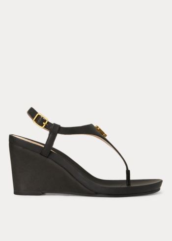 Ralph Lauren Jeannie Sandal Černé | R1hJASaN