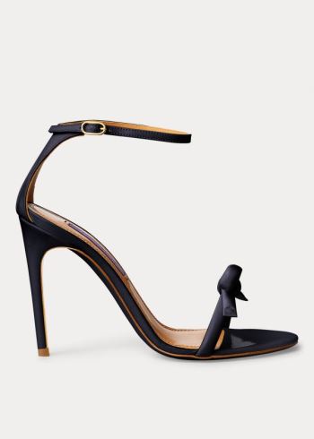 Ralph Lauren Jennefer Bow Lakovaná Sandal Tmavě Blankyt | 3NONd5LW