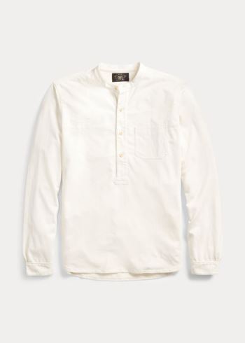Ralph Lauren Jersey Band-Collar Shirt Bílé | Fv0DDOME