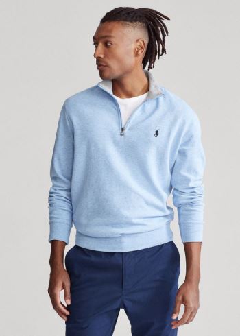 Ralph Lauren Jersey Half-Zip Pullover Blankyt Tmavě Blankyt | pfbeecVm