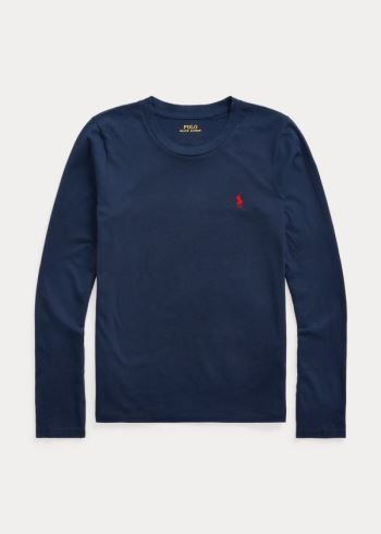 Ralph Lauren Jersey Long-Sleeve Shirt Tmavě Blankyt | eCS0bO6I