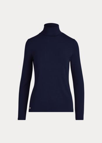 Ralph Lauren Jersey Turtleneck Tmavě Blankyt | lfbB0Sqj