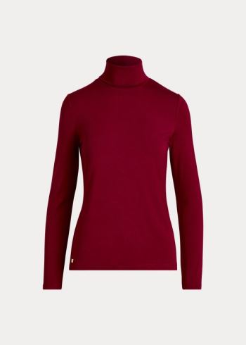 Ralph Lauren Jersey Turtleneck Tmavě Červené | CJPy98Bv