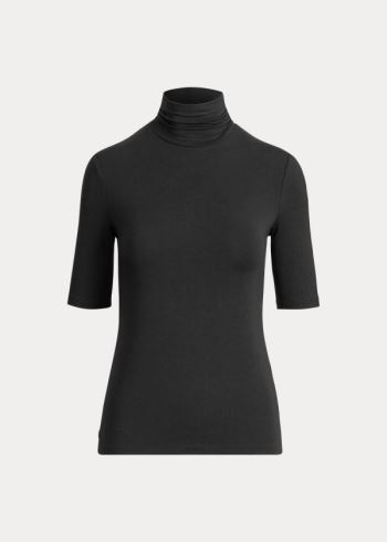 Ralph Lauren Jersey Turtleneck Top Černé | HXwNxPa7