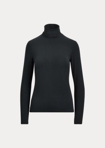 Ralph Lauren Jersey Turtleneck Černé | LCVtuOkj