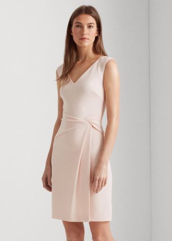 Ralph Lauren Jersey V-Neck Šaty Světle Růžové | Oz0iZt8C