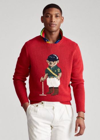 Ralph Lauren Jezdectví Bear Svetrové Červené | QvMjECOR