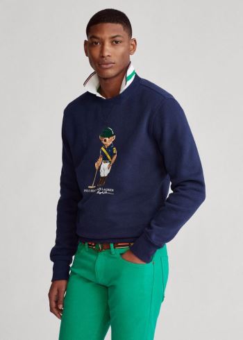 Ralph Lauren Jezdectví Bear Sweatshirt Tmavě Blankyt | COctK5uW