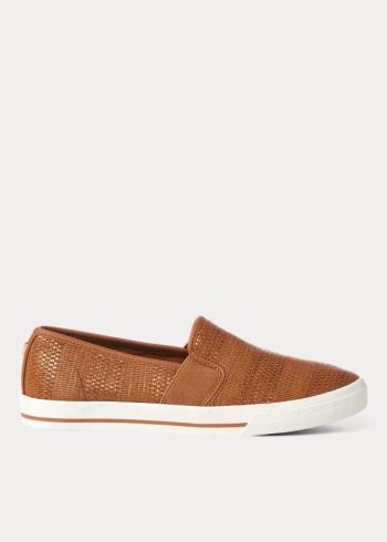 Ralph Lauren Jinny Woven Slip-On Sneakers Hnědé | E4nmTgYX