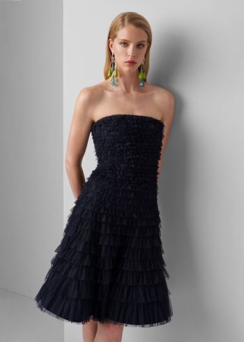 Ralph Lauren Jordynn Sequined Tulle Šaty Tmavě Tmavě Blankyt | D0sltcwv