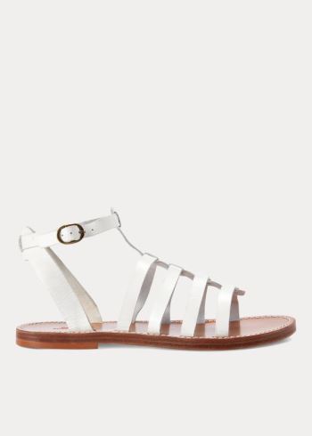 Ralph Lauren Julianne Læder Sandal Bílé | 6uu5fJt5