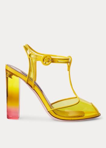Ralph Lauren Katy Dip-Dye T-Páskové Sandal Žluté | F14cOqbs