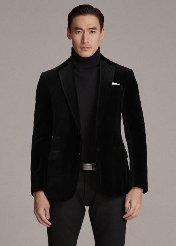 Ralph Lauren Kent Velvet Dinner Jacket Černé | tY154CDw