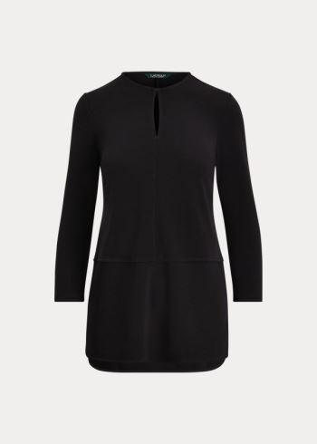 Ralph Lauren Keyhole Jersey Top Černé | sFsaGp25