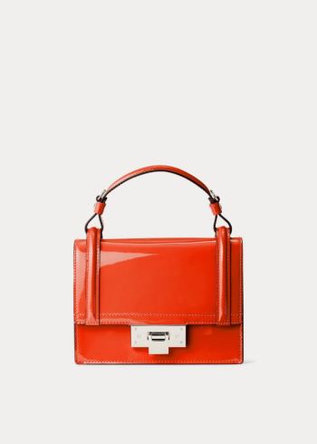 Ralph Lauren Lakovaná Mini Hinge-Lock Bag Oranžové | tNHUm9PR