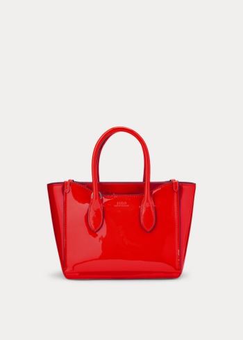 Ralph Lauren Lakovaná Mini Sloane Satchel Červené | f7LcrXls