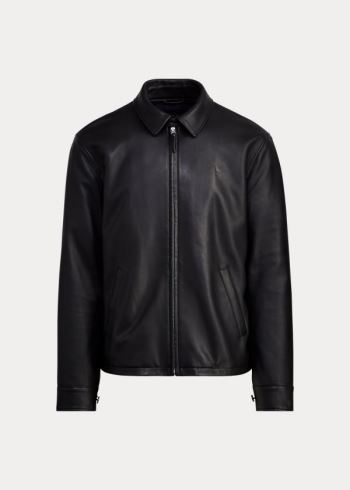 Ralph Lauren Lambskin Læder Jacket Černé | AFXWWSDV
