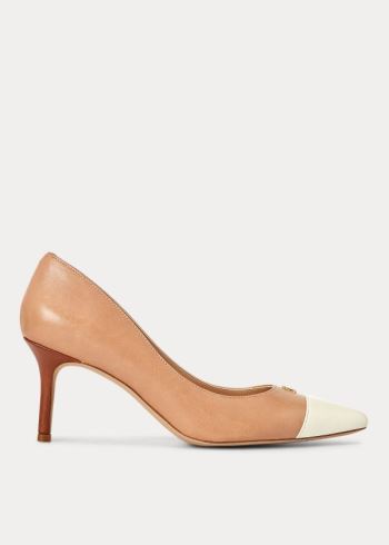 Ralph Lauren Lanette Læder Špicí-Cap Pump Hnědožlutý | edbHNHuU