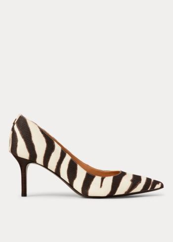Ralph Lauren Lanette Zebra-Print Pump Krém Káva | VNK5hFj6