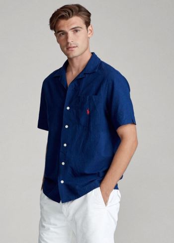 Ralph Lauren Lehké Camp Shirt Tmavě Blankyt Královská Modrá | XDu9efV5