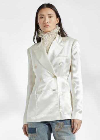 Ralph Lauren Leslie Charmeuse Jacket Krém | Ys1CfQu9