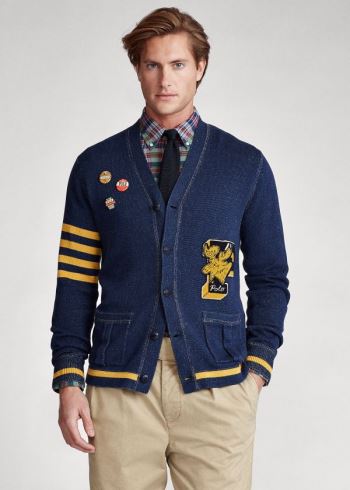 Ralph Lauren Letterman Cardigan Tmavě Blankyt | 03Btn9I9