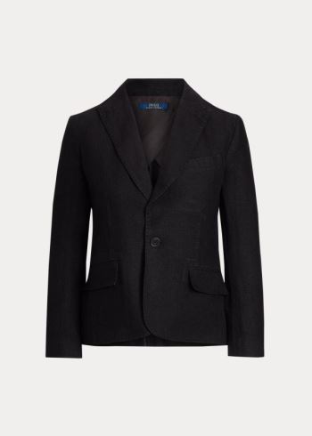 Ralph Lauren Linen One-Button Blazer Černé | 3P6jW9B0