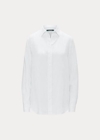 Ralph Lauren Linen Shirt Bílé | OpEe83Q2