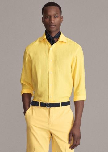 Ralph Lauren Linen Shirt Žluté | heJVdtB3