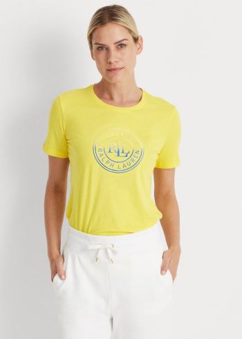 Ralph Lauren Logo Bavlněné Jersey Tee Žluté | 3DpIYDDN