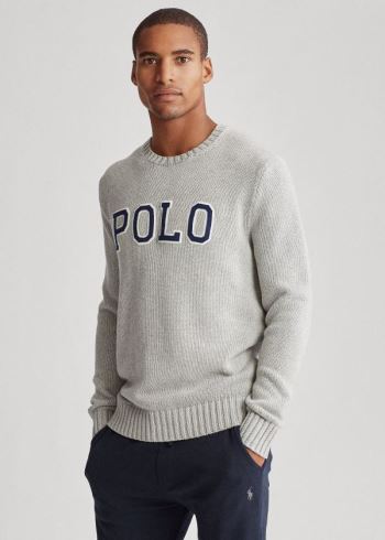 Ralph Lauren Logo Crewneck Svetrové Šedé | IwEns0BJ