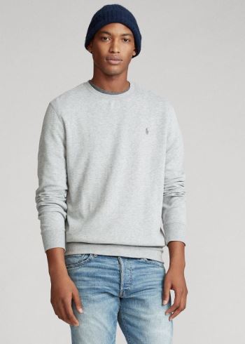 Ralph Lauren Luxury Jersey Pullover Šedé | SfHZnJ4o