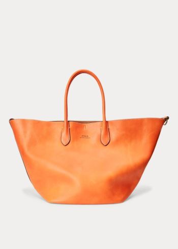 Ralph Lauren Læder Large Bellport Tote Oranžové | Ju9c8k6U
