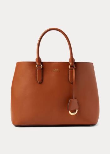 Ralph Lauren Læder Marcy Satchel Hnědé Oranžové | vrOzaTNv