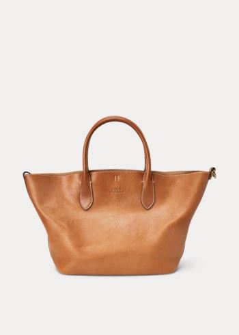 Ralph Lauren Læder Medium Bellport Tote Hnědé | Z0MvgeIL