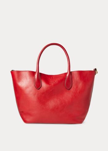 Ralph Lauren Læder Medium Bellport Tote Červené | s2aL5fh7