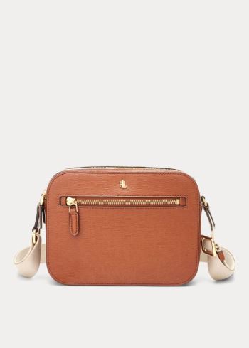 Ralph Lauren Læder Medium Crossbody Bag Hnědé | PIJzR4Ja