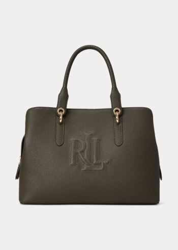 Ralph Lauren Læder Medium Hayward Satchel Tmavě Olivy Zelené | bs1ObWVq