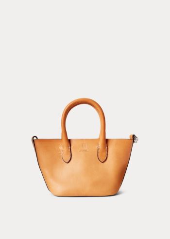 Ralph Lauren Læder Mini Bellport Tote Hnědé | kLncl3mQ
