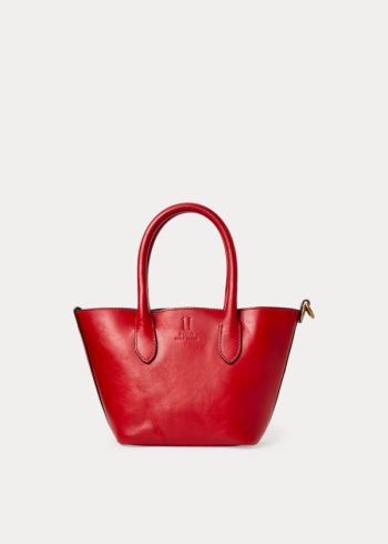 Ralph Lauren Læder Mini Bellport Tote Červené | 8OyS9u6m