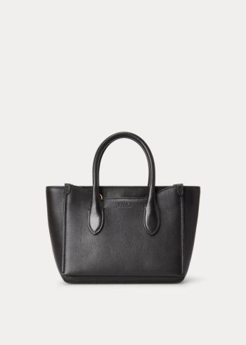 Ralph Lauren Læder Mini Sloane Satchel Černé | b5mAgRCk