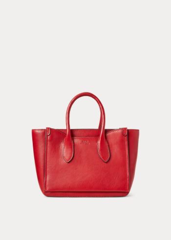 Ralph Lauren Læder Mini Sloane Satchel Červené | iGRk8b5v