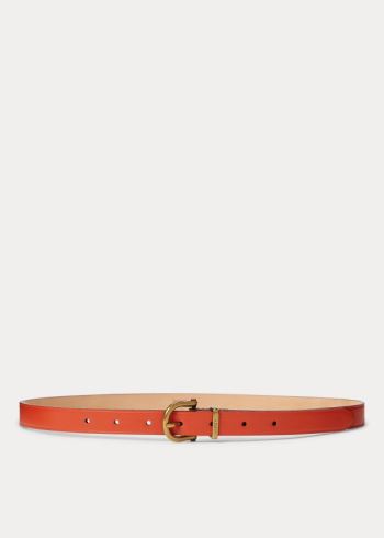 Ralph Lauren Læder Stirrup Belt Oranžové | QRcjbUXF