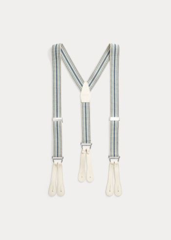 Ralph Lauren Læder-Trim Suspenders Tmavě Blankyt | RHvlqUgp